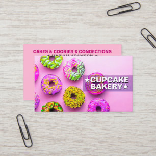 Elegant Baking Sweets Pink Cupcake Bakery Business Card