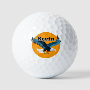 Elegant Bald Eagle Emblem Golf Balls
