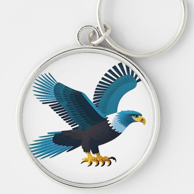 Elegant Bald Eagle Emblem Keychain (Front)