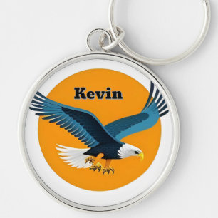 Elegant Bald Eagle Emblem Keychain