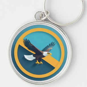 Elegant Bald Eagle Emblem Keychain