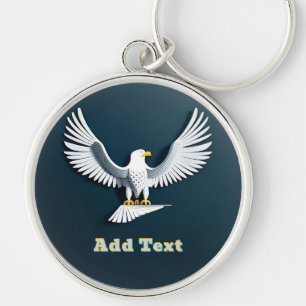 Elegant Bald Eagle Emblem Keychain