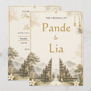 Elegant Bali Gateway Wedding Invitation