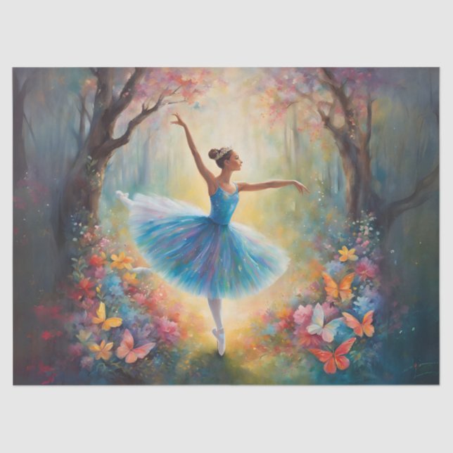 Elegant Ballerina Grace Tissue Paper (Front)