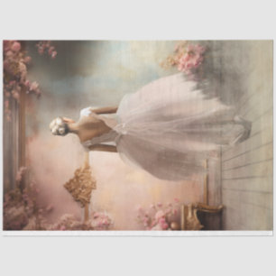 Elegant Ballerina Portrait & Floral, Shabby Chic  Tissue Paper