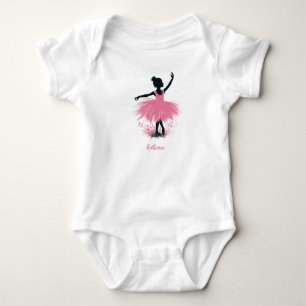 Elegant Ballerina Silhouette Ballet Baby Bodysuit