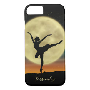 Elegant Ballerina Silhouette Full Moon Personalize Case-Mate iPhone Case