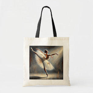 Elegant Ballet Dancer Arabesque Pose Tote Bag