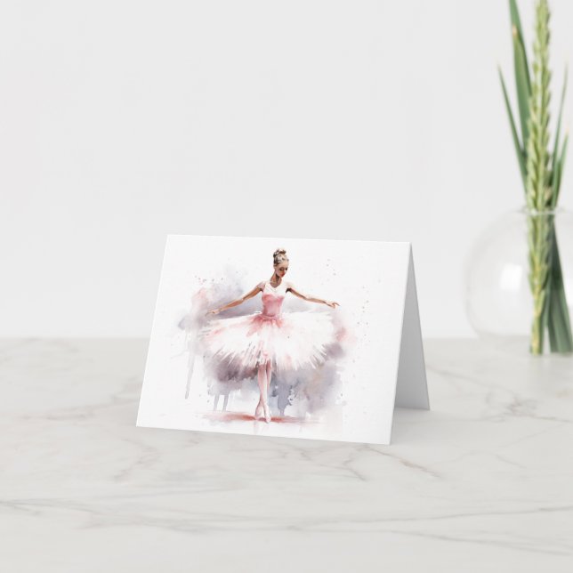 Elegant Ballet Dancer BLANK  Card (Front)