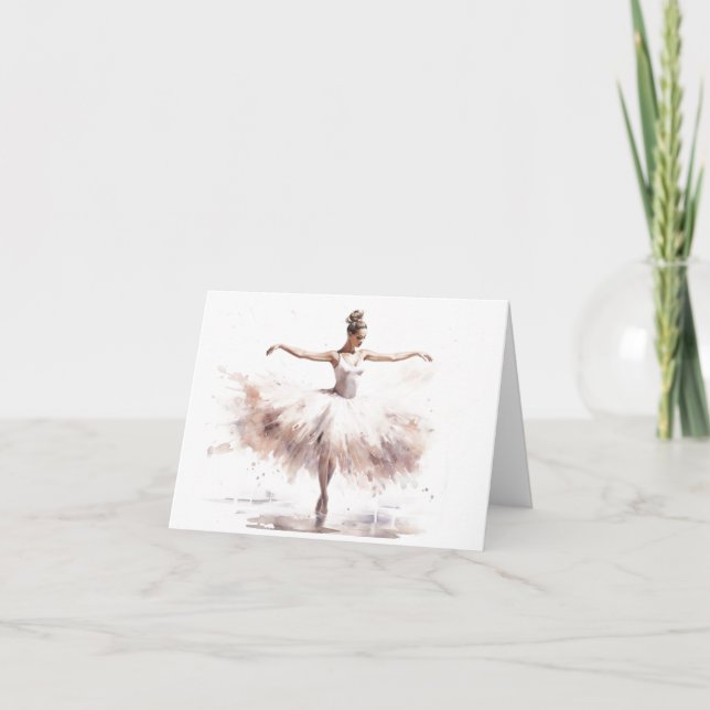 Elegant Ballet Dancer Dancing BLANK  Card (Front)