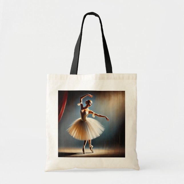 Elegant Ballet Dancer Pose Tote Bag (Front)