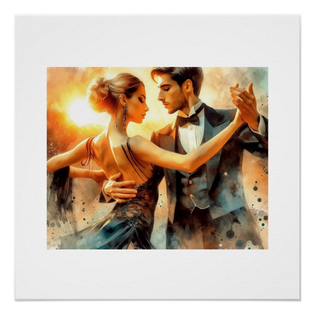 Elegant Ballroom Dance in Sunset,  Poster (Front)