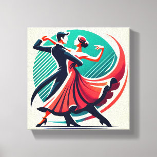 Elegant Ballroom Dance – Stylized Art Poster  Canvas Print