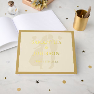 Elegant Ballroom Vintage Ivory Wedding Guest Book