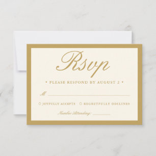 Elegant Ballroom Vintage Ivory Wedding RSVP Card