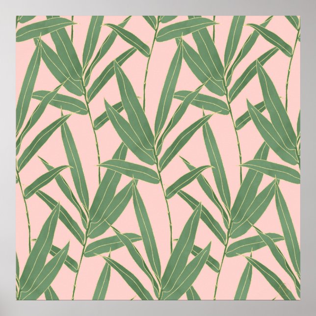 Elegant bamboo foliage design poster (Front)