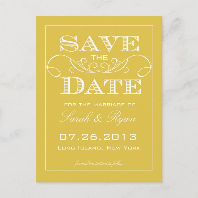 Elegant Bamboo Save the Date Announcement Postcard (Front)