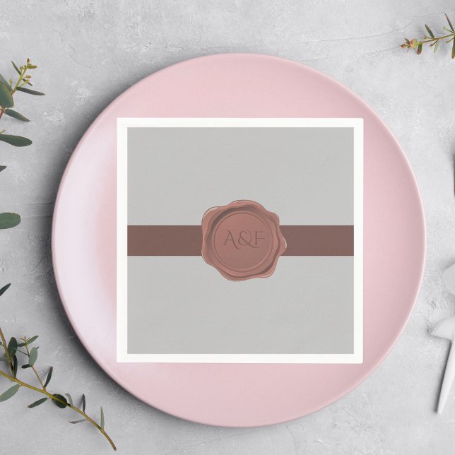 Elegant Band and Seal Monogram  Napkin (Creator Uploaded)