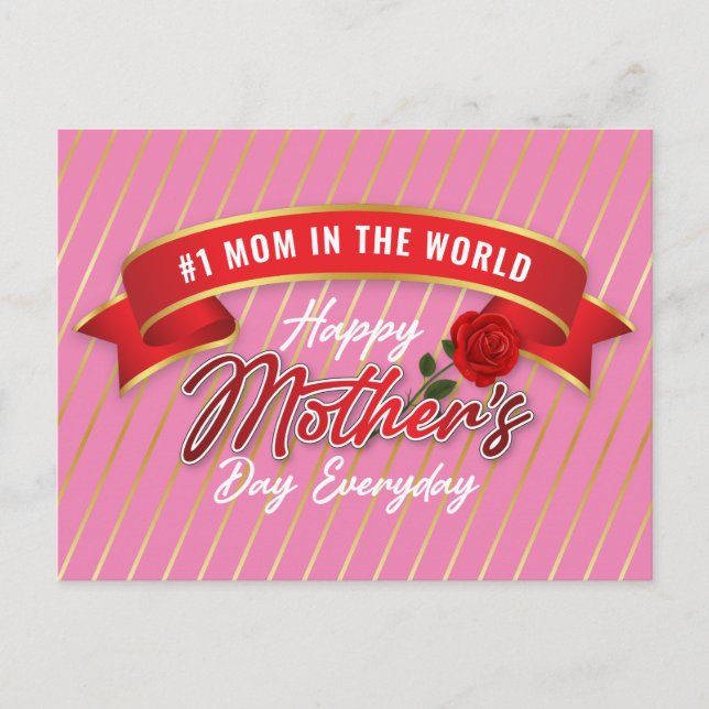 Elegant Banner Happy Mother’s Day Postcard (Front)