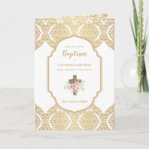 Élégant baptême Christening Invitation et programm