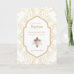 Élégant baptême Christening Invitation et programm