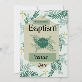 Elegant Baptism Invitation Card