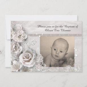 Elegant Baptism Invitation with Photo