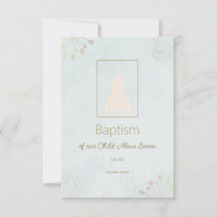 Elegant Baptism RSVP Card for Baby 