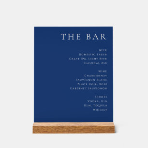 Elegant Bar Menu Design Acrylic Sign