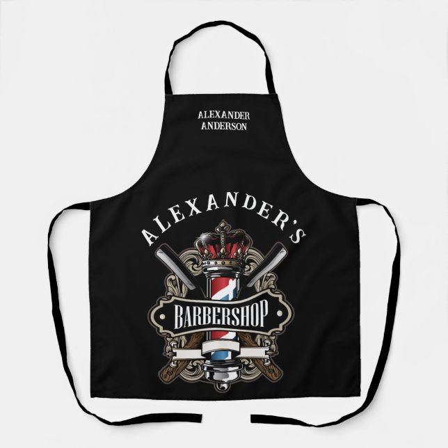 Elegant Barbershop Personalize Apron (Front)