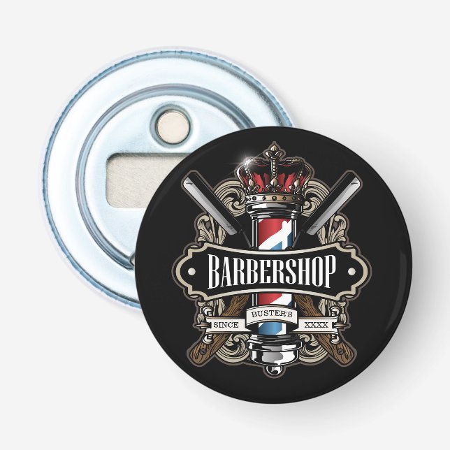 Elegant Barbershop Personalize Bottle Opener (Front)