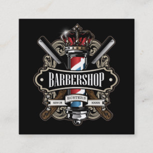 Elegant Barbershop Square Personalize Business Card