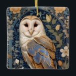 Elegant Barn Owl William Morris Inspired Floral Ceramic Ornament<br><div class="desc">Elevate your holiday décor with this Elegant Barn Owl William Morris Inspired Floral Ceramic Ornament. This exquisite ornament features the regal charm of a barn owl surrounded by intricate floral patterns inspired by the artistic brilliance of William Morris. This ceramic ornament adds a touch of vintage-inspired elegance to your festive...</div>
