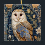 Elegant Barn Owl William Morris Inspired Floral Ceramic Ornament<br><div class="desc">Elevate your holiday décor with this Elegant Barn Owl William Morris Inspired Floral Ceramic Ornament. This exquisite ornament features the regal charm of a barn owl surrounded by intricate floral patterns inspired by the artistic brilliance of William Morris. This ceramic ornament adds a touch of vintage-inspired elegance to your festive...</div>