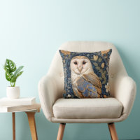 Elegant Barn Owl William Morris Inspired Floral
