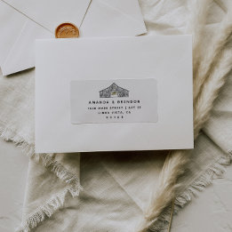 Elegant Barn Wedding RSVP Return Address Label