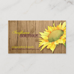Elegant Barnwood Sunflower Fashion Business Card