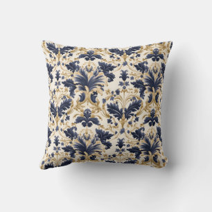 Elegant Baroque and Damask Decor: Vintage Ornate Throw Pillow