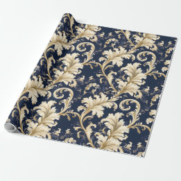 Elegant Baroque and Damask Decor: Vintage Ornate Wrapping Paper