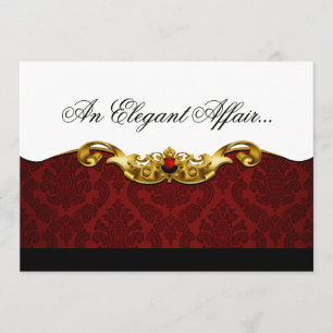 Elegant Baroque Black Tie Event (red) Invitation