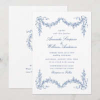 Elegant Baroque Blue French Garden Floral Wedding