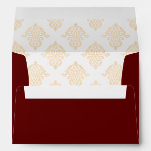 Elegant Baroque Burgundy Wedding Return Address Envelope