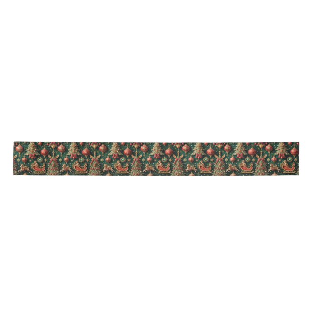 Elegant Baroque Christmas Ribbon Satin Ribbon (Front)