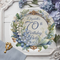 Elegant Baroque Floral Frame 70th Birthday Party