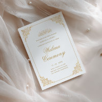 Elegant Baroque Frame Gold Script Walima Ceremony