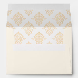 Elegant Baroque Gold Cream Wedding Return Address Envelope