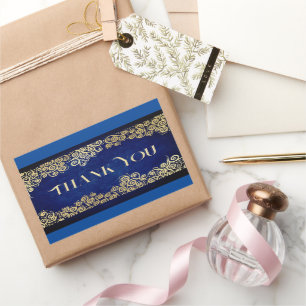 Elegant Baroque Navy And Gold Classy Chic Wedding Sticker