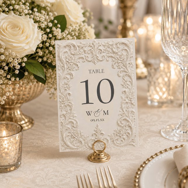 Elegant Baroque Vintage Wedding Table Number (Elegant Baroque Vintage Wedding Table Number)