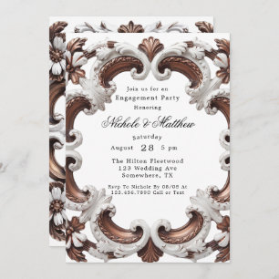 Elegant Baroque Wedding Engagement Party Invitation
