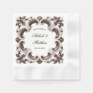 Elegant Baroque Wedding Frame Napkin